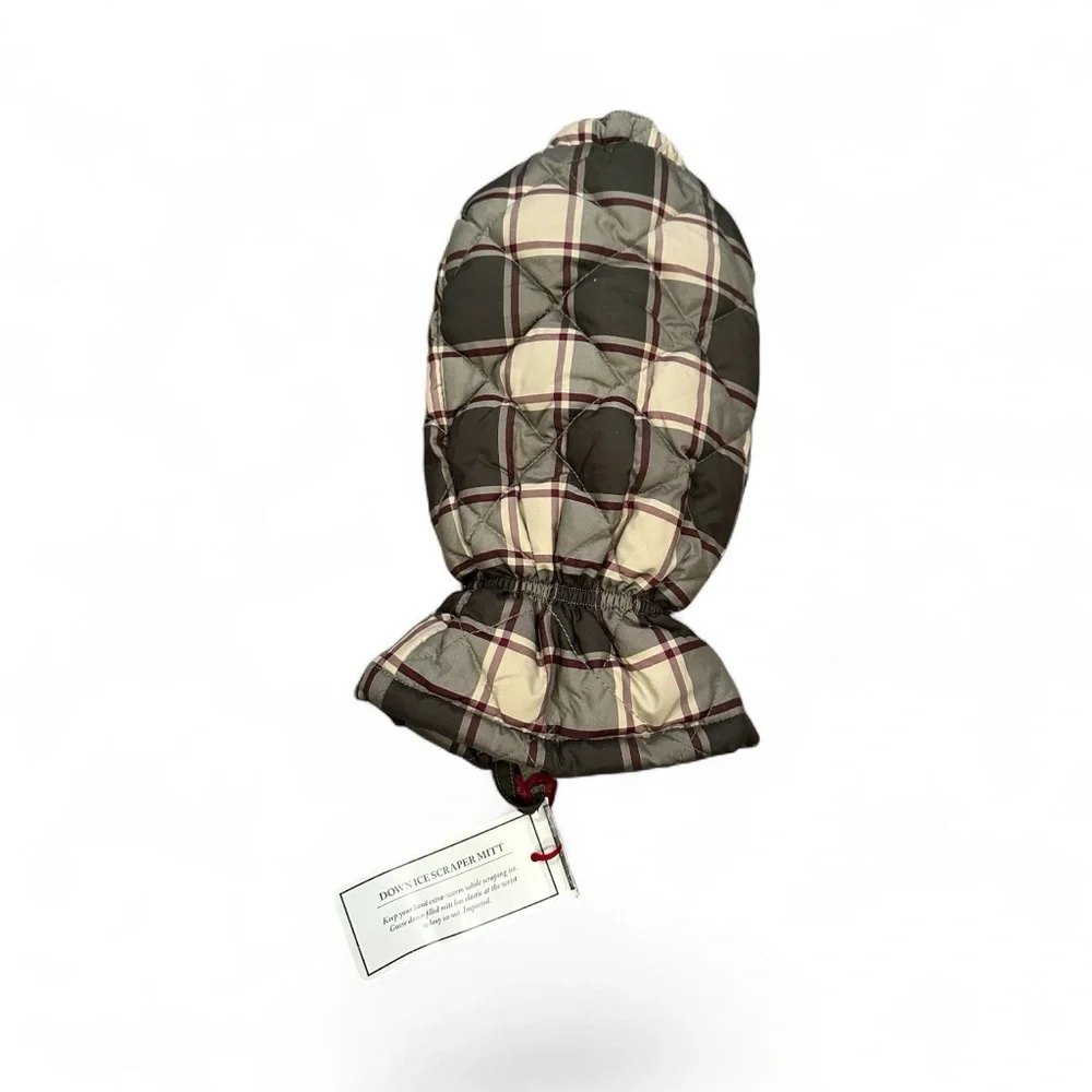 EDDIE BAUER DOWN ICE SCRAPER MITT Brown Plaid Gift